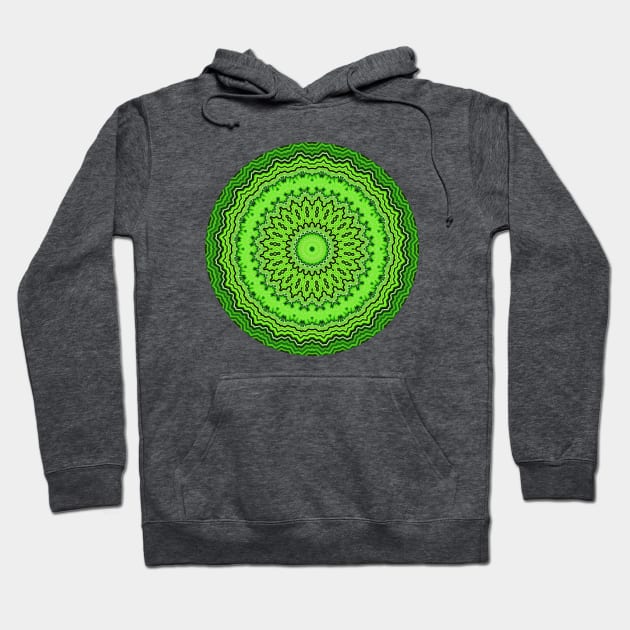 Round Green Heart Chakra Mandala Hoodie by KaSaPo